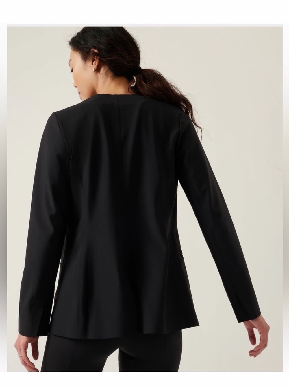 Athleta Avenue Classic Black Open-Front Women's Blazer - Picture 2 of 10